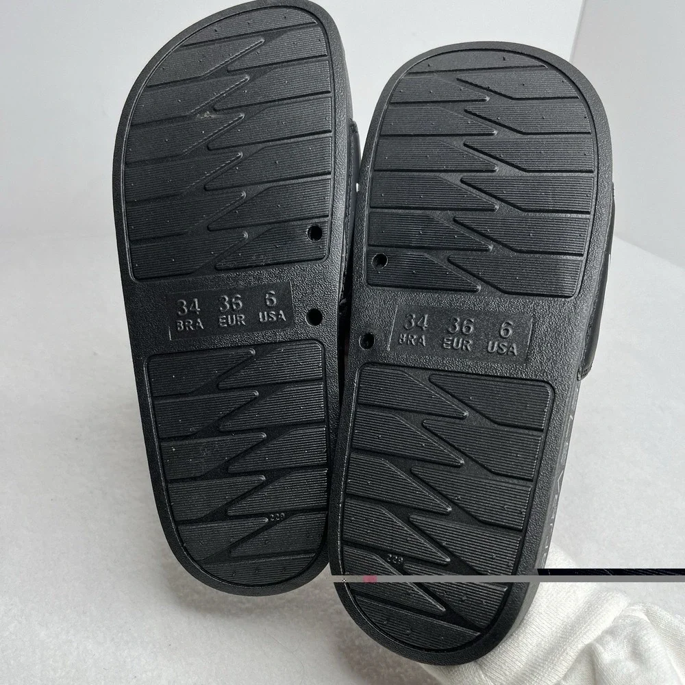 Black Summer Casual Slide Strap Slip On‎ Shower Sandals Men's Size 6